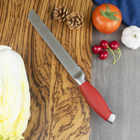 Xyj ensemble de couteaux de cuisine en acier inoxydable, manche creux revêtu creux avec bloc en bois 6 pièces