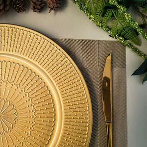 Assiette de Présentation Dorée de Luxe 13'' Écologique et Moderne en PP pour la Rentrée Scolaire, Événements et Hôtels - Vente en Gros à Prix Abordable - Product Image 4