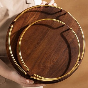 Wooden Pattern Serving <b>Trays</b> Acacia Material Small And <b>Large</b> Sizes Residential Use - Product Image 2