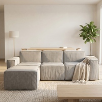 Canapé modulaire sectionnel moderne en velours compressé sous vide avec mousse à mémoire de forme, en boîte, haute densité, en forme de L, vente en gros