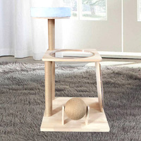 Arbre à chat durable en bois écologique avec griffoir intégré, poteau vertical en corde de sisal, montage facile, maison pour animaux de compagnie