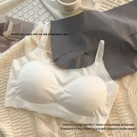 Ensemble de sous-vêtements pour étudiantes, usage quotidien, culotte bikini taille basse, soutien-gorge sans armatures en nylon respirant, bonnets 3/4, maintien push-up