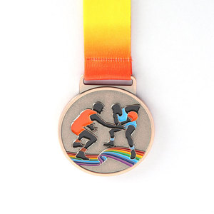 Medallas de alta calidad de acero inoxidable, medalla de San <span class=keywords><strong>Benito</strong></span>, Italia, 5K, para carreras, venta al por mayor - Product Image 1