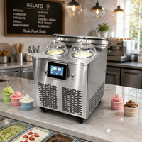 Machine à glaces et sorbets verticale professionnelle QDMECH avec temps de production réglable pour la préparation de desserts