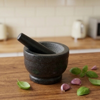 Mortier et pilon en pierre naturelle de granit, personnalisés et uniques, fabriqués en Chine, avec pilon antidérapant