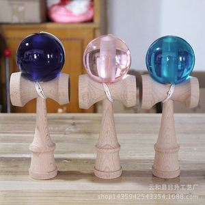 Jeu de coordination créatif pour fête, jouet de coordination, balle transparente en cristal, poignée en hêtre de qualité supérieure, vente chaude, unisexe, 14 ans et plus, Kendama - Product Image 5