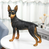 Ornamen Anjing Mini Mewah Imitasi Eropa, Patung Model Hewan Doberman Pembawa Keberuntungan, Dekorasi Ruang Tamu, Teras, Lemari TV