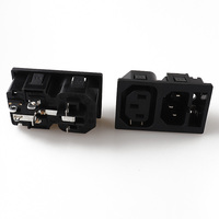 Conector de entrada de corriente alterna C14 macho y hembra con fusible, 3 pines, 5 salidas, latón industrial, ¡gran oferta!