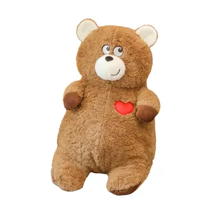 Valentine's Day Gift Custom Cute Love Heart Bear Soft Stuffed Animal Plush Toys for Girl Friends