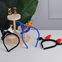 Boneka rajutan tangan DIY lintas batas berbentuk labu halloween, hantu, dan tengkorak untuk dekorasi pesta liburan, mainan rajutan benang jadi