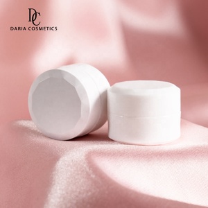 Tarro de plástico popular 2G blanco y azul para cosméticos, <span class=keywords><strong>serie</strong></span> de tarros de crema con tapa de plástico y aluminio para envasado - Product Image 4