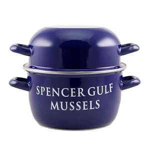 Venta al por mayor de <span class=keywords><strong>grandes</strong></span> ollas de mejillón de esmalte de hierro fundido antiadherente multifuncional para mariscos con tapa - Product Image 1