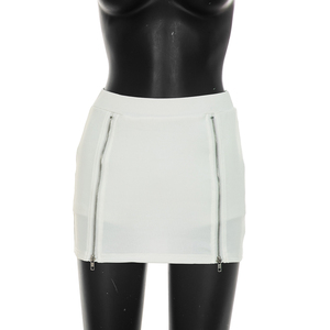 Viviblook D26ST137 Conjunto de verano para mujer, camiseta sin mangas con capucha y cremallera, minifalda de cintura alta, conjunto de dos piezas - Product Image 6