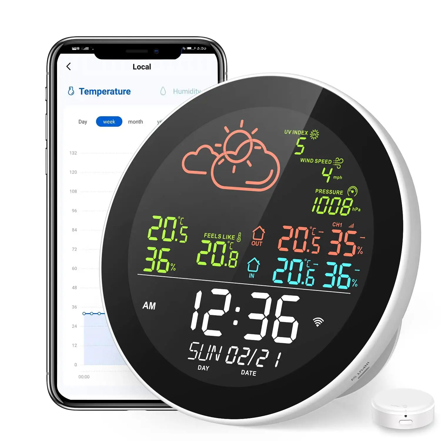 Newest Wireless Weather Station Smart Temperature Humidity Sensor LCD Weather Forecast Snooze Alarm Clock