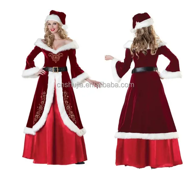 Fashion Miss Claus Dress Suit Women Christmas Fancy Party Dress Sexy Santa Outfits Hoodie Santa Claus christmas dress