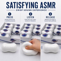 Jouet anti-stress en TPR blanc en forme de savon, jouet sensoriel ASMR écologique avec son claquant