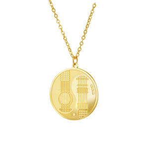 Collar con colgante de instrumento Musical creativo, joyería para mujer, collar con colgante de violín y piano de guitarra de acero inoxidable - Product Image 5