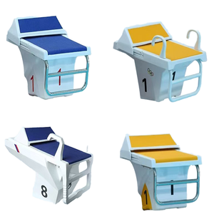 Plateforme de départ de compétition en fibre de verre portable et durable, bleue et blanche, pour la natation, accessoire essentiel pour piscine, Jinde - Product Image 1