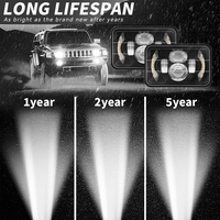 Phare LED en aluminium JHS OEM ODM 4x6 5x7 7 pouces 45W 4500lm 6000K avec DRL, faisceau haut/bas, étanche IP67, universel pour tout-terrain