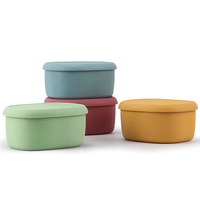 Boîte à lunch scolaire pour enfants, résistante et étanche, en silicone, compatible micro-ondes et lave-vaisselle