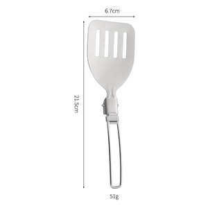 Portable 304 Stainless Steel Folding Frying Spatula OEM Brand Outdoor <strong>Camping</strong> <strong>Kitchen</strong> Tableware Barbecue Picnic Hiking Travel - Product Image 3
