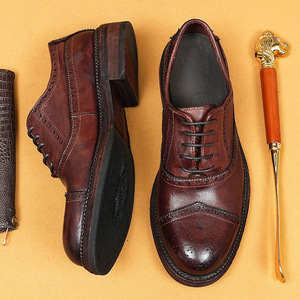 Zapatos Oxford de Cuero Genuino Impermeables para Hombre, Hechos a Mano, para Boda, Formales, Casuales de Negocios, con Suela de Goma Antideslizante y Hebilla - Product Image 5