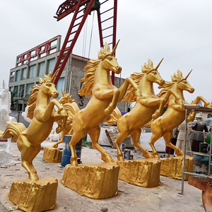 <span class=keywords><strong>Sculpture</strong></span> de licorne en résine fibre de verre, grande taille de vie moderne, statue de jardin européen - Product Image 3