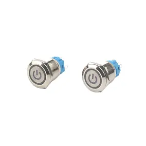 12mm input voltage rang 12v~24v metal momentary push button switches with light