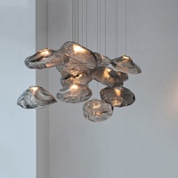 Luminaire suspendu en verre et fer LED de style nordique minimaliste pour salons, salles à manger, comptoirs de bar, vitrines, centres de vente