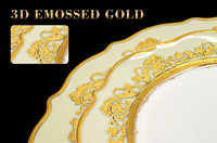 Ensemble d'assiettes à steak en porcelaine fine Karosa, style luxueux, 11 pouces avec 8 pouces, design traditionnel en porcelaine fine, fabrication artisanale