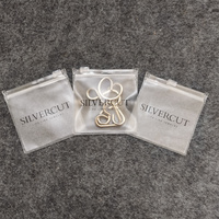 Sacs d'Emballage Personnalisés pour Bijoux en Plastique avec Logos, Pochettes à Bijoux en PVC Transparent/Givré, Petites Sacoches Zippées pour Grandes Boucles d'Oreilles