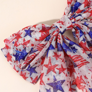 CN独立日精品大号发弓夹女孩长尾法国夹女性7月4日发夹 - Product Image 3