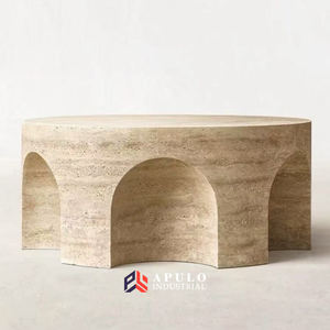 Apulo Bol et <span class=keywords><strong>plateau</strong></span> bas en marbre beige moderne résistant à l'eau avec bord biseauté pour usage hôtelier Garantie 1 an - Product Image 2