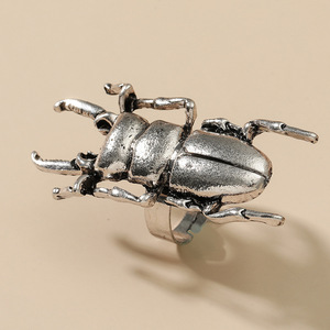 Anillos de moda de metal dorado vintage con diseño de cigaña y mariquita para mujer y hombre, joyería creativa de diseño de insectos con ajuste abierto para fiesta - Product Image 4