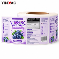 Autocollants personnalisés pour compléments vitaminiques, adhésifs, imperméables, pour produits de santé, étiquettes de bouteilles, autocollants personnalisés en rouleau