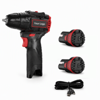 Perceuse électrique professionnelle 12V à vitesse variable avec moteur sans balais, 2 réglages de vitesse, perceuse et ensemble de perceuses sans fil pour le travail du bois