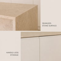 Meubles de cuisine modernes de luxe minimalistes couleur crème, solution de mobilier sur mesure pour toute la maison, pour projets résidentiels