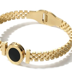 Nueva Pulsera de Acero Inoxidable con Números Romanos, Pulsera Popular con Diseño Hueco y Apertura Simple de Resorte - Product Image 2