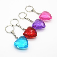 Porte-clés Cœur en Acrylique Transparent, Porte-clés Cœur pour Couple, Porte-clés en Plastique en Forme de Cœur