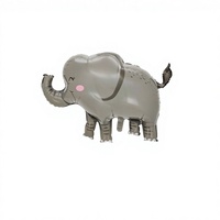 Lot de 5 ballons en aluminium en forme d'animaux de dessin animé (crocodile, éléphant, singe, étoile à cinq branches) – Fournitures de décoration pour fête d'anniversaire d'enfants