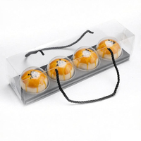 Boîte d'emballage transparente en plastique, boîtes à gâteaux avec poignée en corde, plateaux à gâteaux pliables transparents pour boîtes alimentaires en plastique transparent