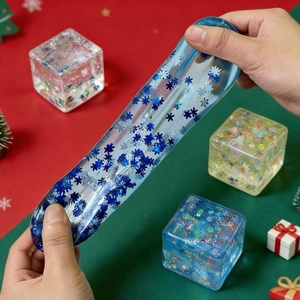 Nuevo Juguete Antiestrés de Malta Colorida en Forma de Cubo de Hielo Navideño, Bola Sensorial Transparente para Aliviar el Estrés - Product Image 3