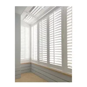 Factory Direct Custom White movable louver window shutters wooden plantation plastic composite basswood