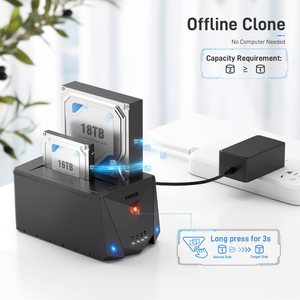 FIDECO 2Bay 2.5 <span class=keywords><strong>3.5</strong></span> Sata Usb 3.2 Gen1 5gbps Hdd Ssd ClonerハードドライブデュプリケーターオフラインクローンHDD DOCK - Product Image 3