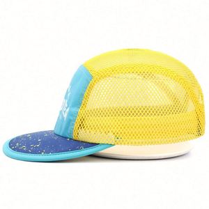 Custom High Quality Dobby 5 Panel Nylon <b>Waterproof</b> Adjustable Quick Dry Mesh Flexible Soft Duckbill Brim Printed Logo Unisex <b>Cap</b> - Product Image 4