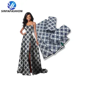 Sinya High Quality Guaranteed Veritable Real Wax Holland Hot Sale African Wax Prints Fabric 100 Cotton Black White