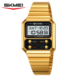 <span class=keywords><strong>Skmei</strong></span> 2448 Mode OEM Homme Montre Numérique Élégante Bande en Acier Inoxydable Étanchéité Multi Fonction EL LIGHTS Montre-Bracelet de <span class=keywords><strong>Sport</strong></span> - Product Image 1