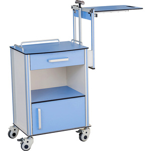 Factory <b>height</b>-<b>adjustable</b> medical bedside <b>table</b>, aluminum hospital storage bedside <b>table</b>, with casters - Product Image 1
