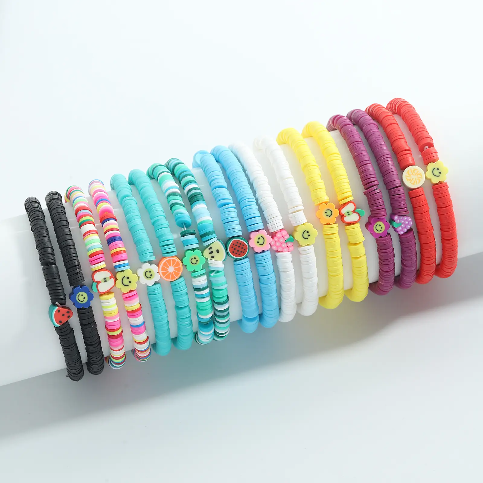 New Product Trend Handmade Soft Pottery Bracelet Creative Summer Personality Cute Fruit Smiley Face Bracelets Jewelry for Girls