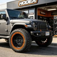 Jantes Beadlock forgées tout-terrain 17/18 pouces, jantes à fond profond orange pour Wrangler, couleur personnalisée, jantes Beadlock forgées